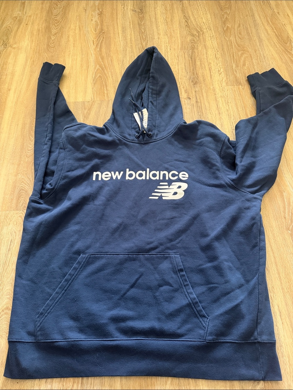 New Balance Navy Blue Hoodie with White Logo